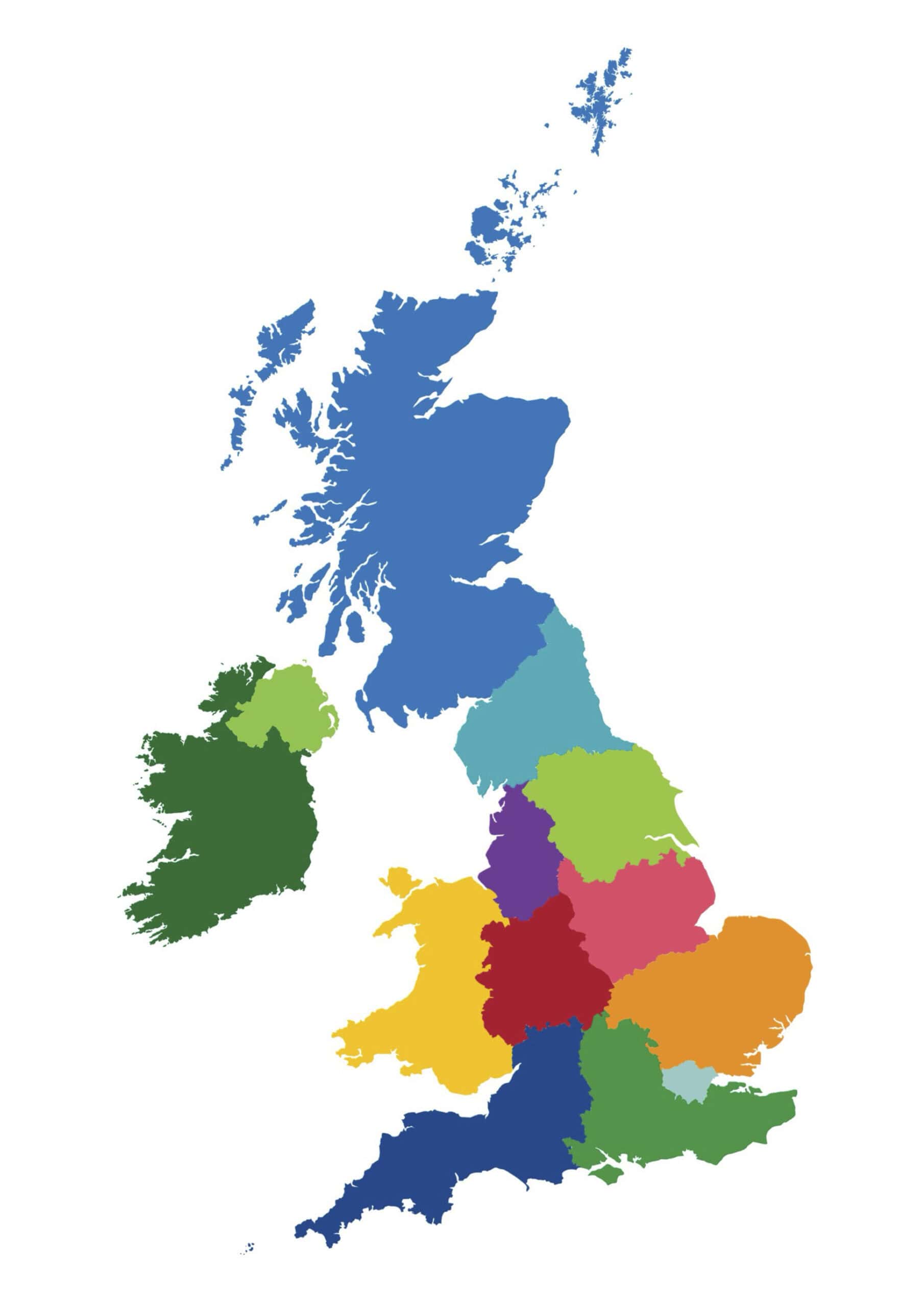 Child safeguarding training map of the UK, highlighting regional safeguarding fundamentals, child protection, and safeguarding compliance across England, Scotland, Wales, and Northern Ireland.